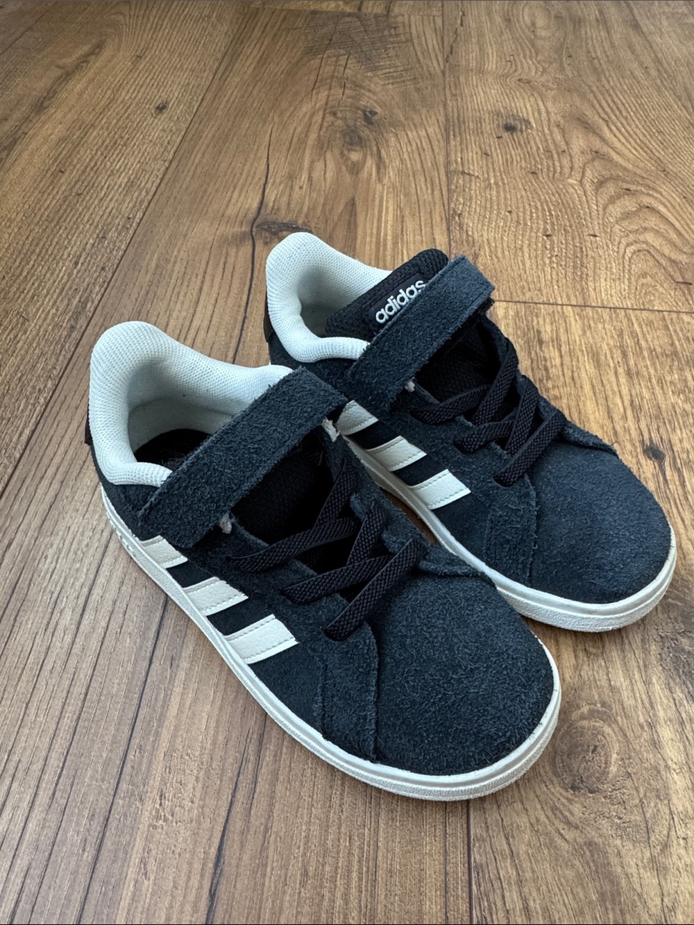 Adidas toddler boys black sneakers, size 10